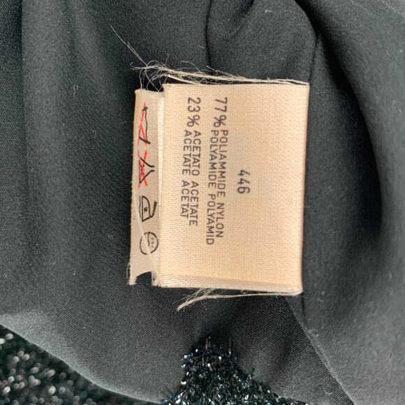 PIANOFORTE by MAX MARA Size M Black Metallic Polyamide Blend Cowl Collar Sweater - Picture 6 of 6